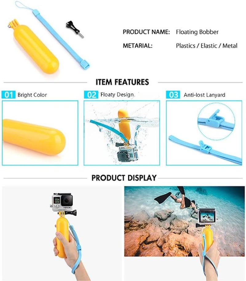 Reflex Camera 19-in-1 Action Camera Accessories Kit Compatible with GoPro Hero 13, 9-12, DJI Osmo Action 2, 3, 4, Pro 5, Insta360 Ace Pro/Ace Pro 2 and Other Sports Cameras & Durable Case - Image 3